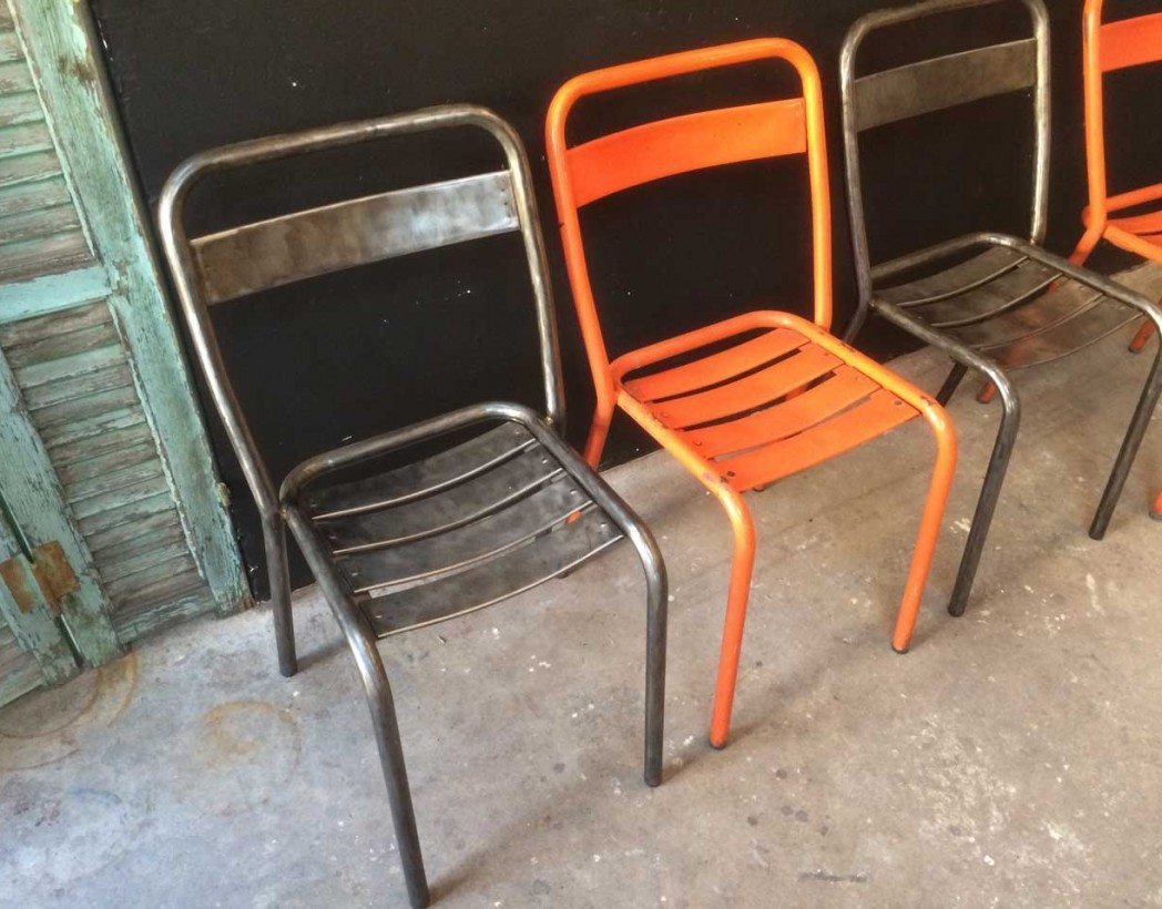 Ensemble de 4 chaises Tolix T1 5 Francs
