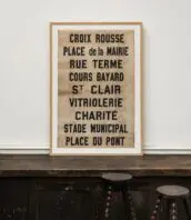 affiche n2 tramway ancienne lyon 1920 girouette affichage toile 5Francs 1 172x198 - Affiche vintage du tramway de Lyon, années 1930
