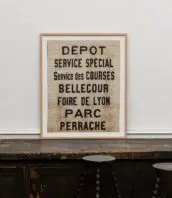 affiche n3 tramway ancienne lyon 1920 girouette affichage toile 5Francs 1 172x198 - Ancienne affiche du tramway de Lyon, années 1930