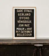 affiche tramway ancienne lyon 1920 girouette affichage toile 5Francs bis 2 172x198 - Ancienne affiche du tramway de Lyon, années 1930