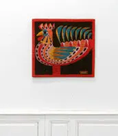canevas vintage tapisserie coq abstrait plobel 5Francs 7 bis 172x198 - Canevas vintage "Coq", signé P.LOBEL 1950