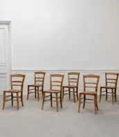 ensemble 6 chaises art populaire suisse assise latte hetre 5Francs 1 172x198 - Ensemble de 10 chaises en hêtre, art populaire suisse