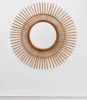 grand miroir soleil rotin 5Francs 7 172x198 - Exceptionnel miroir en rotin, années 50, ⌀120cm