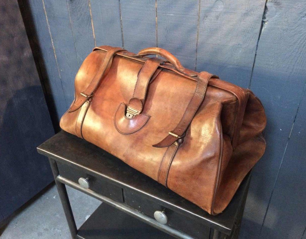 Sac de voyage en cuir vintage