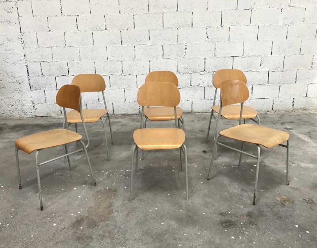chaise-ecole-tcheque-bois-metal-ligne-epuree-vintage-lot-5francs-1