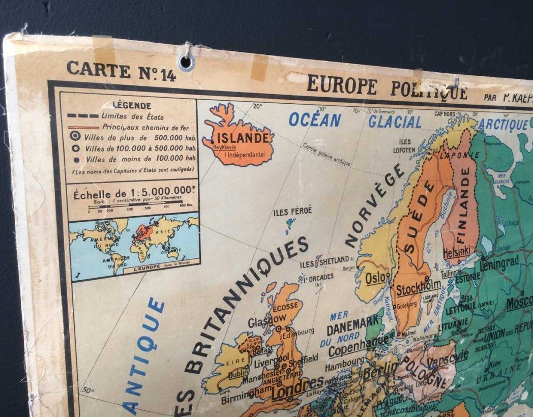 Ancienne Carte D Ecole Europe