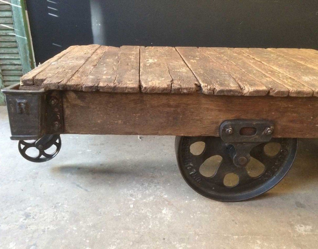 chariot-industriel-usa-ancien-table-basse-5francs-5