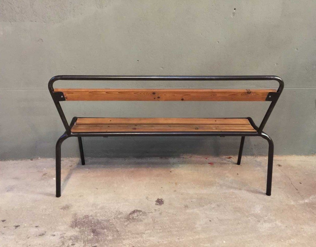 ancien-banc-ecole-bois-metal-vintage-5francs-5