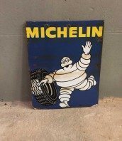 ancienne-plaque-michelin-emaillee-double-face-vintage-garage-5francs-1