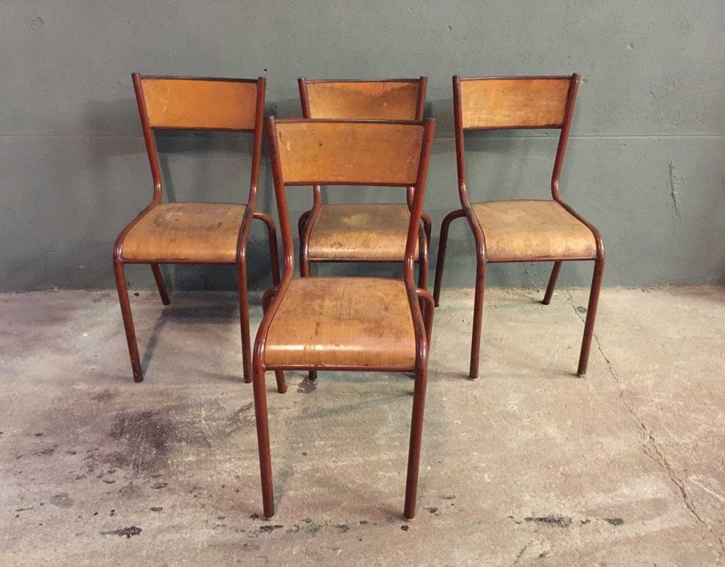 ensemble-4-chaises-ecole-vintage-rouge-mullca-5francs-2