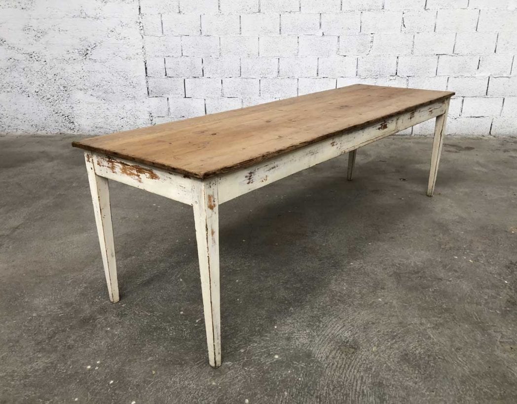 Table de ferme blanche - Factory Vintage