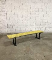 banc usine metal jean prouve jaune industriel 5francs 1 172x198 - Ancien banc d'usine fonte et métal patine jaune