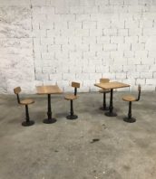 table chaise fonte ecole bois exterieur banc 5francs 1 172x198 - Ensemble tables et chaises d'école en fonte et bois fin 19 ème