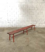 ancien banc usine rouge 260cm ecole vintage bois metal 5francs 1 172x198 - Ancien banc d'école bois et métal en 260 cm patine d'origine rouge