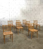 ensemble 8 chaises thonet thon claire bistrot 5francs 1 172x198 - Ensemble 8 anciennes chaises bistrot THON en hêtre claire