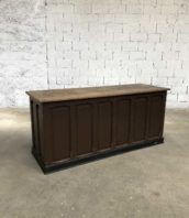 banque ancienne magasin 200cm patine marron meuble metier 1 172x198 - Ancienne banque de commerce patine marron