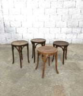 lot tabouret baumann bistrot 4 bois bar ancien 5francs 1 172x198 - Ensemble de 4 tabourets Baumann bistrot bar