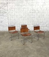 ensemble 4 chaises cuir marcel breuer b33 cuir fauve vintage 5francs 1 172x198 - Ensemble de 4 chaises cuir fauve Marcel BREUER modèle B33