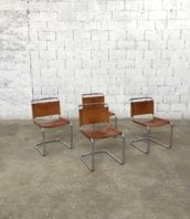 ensemble 4 chaises cuir marcel breuer b33 cuir fauve vintage 5francs 1 172x198 - Ensemble de 4 chaises cuir fauve Marcel BREUER modèle B33