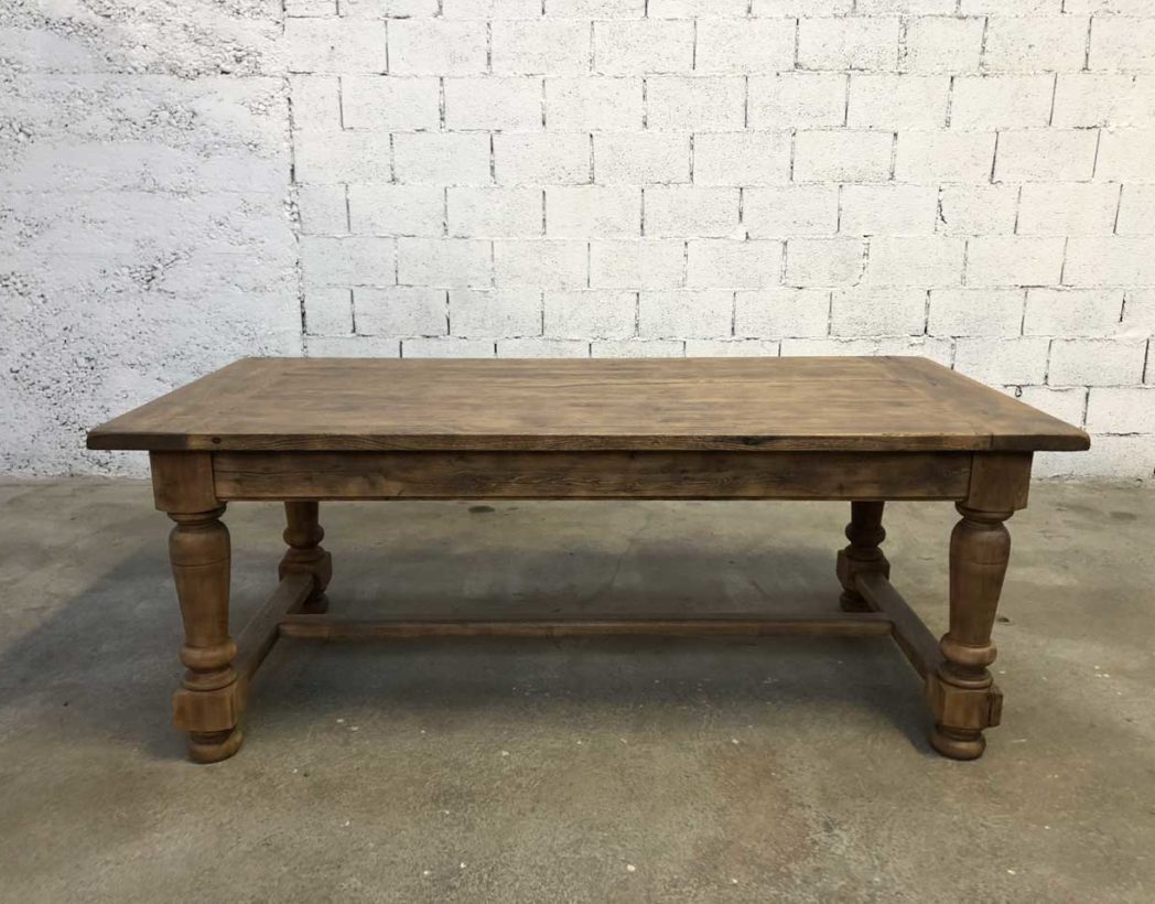 Grande table ancienne ovale en chêne massif - Circa 1900