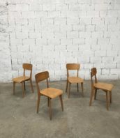 Lot 4 chaises vintage bois courbe bistrot assise 45cm 5francs 1 172x198 - Lot de 4 chaises vintage pieds compas années 60 hauteur d'assise 45cm