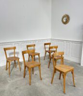 chaises bistrot Baumann bois vintage lot 5Francs 2 172x198 - Stock d'anciennes chaises de bistrot Baumann avec petits dossiers
