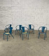 ensemble 6 fauteuils tolix FT5 indutriel bleue hauteur assise 43cm 5francs 1 172x198 - Ensemble 6 fauteuils Tolix FT5 patine bleue hauteur d'assise 43cm