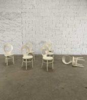 lot 9 chaises mouette baumann blanches hetre hauteur assise 45cm 5francs 1 e1571916870294 172x198 - Série de 8 chaises de bistrot Baumann modèle “mouette”patine blanche