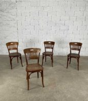 ensemble de 4 chaises de bistrot baumann modele rare assise gaufre hauteur assise 45cm 5francs 1 172x198 - Ensemble de 4 chaises de bistrot Baumann modèle rare assise gaufré