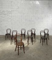 ensemble 8 chaises thonet double volute bistrot 5francs 1 172x198 - Ensemble 8 chaises Thonet double volutes année 1900 "NOVE"