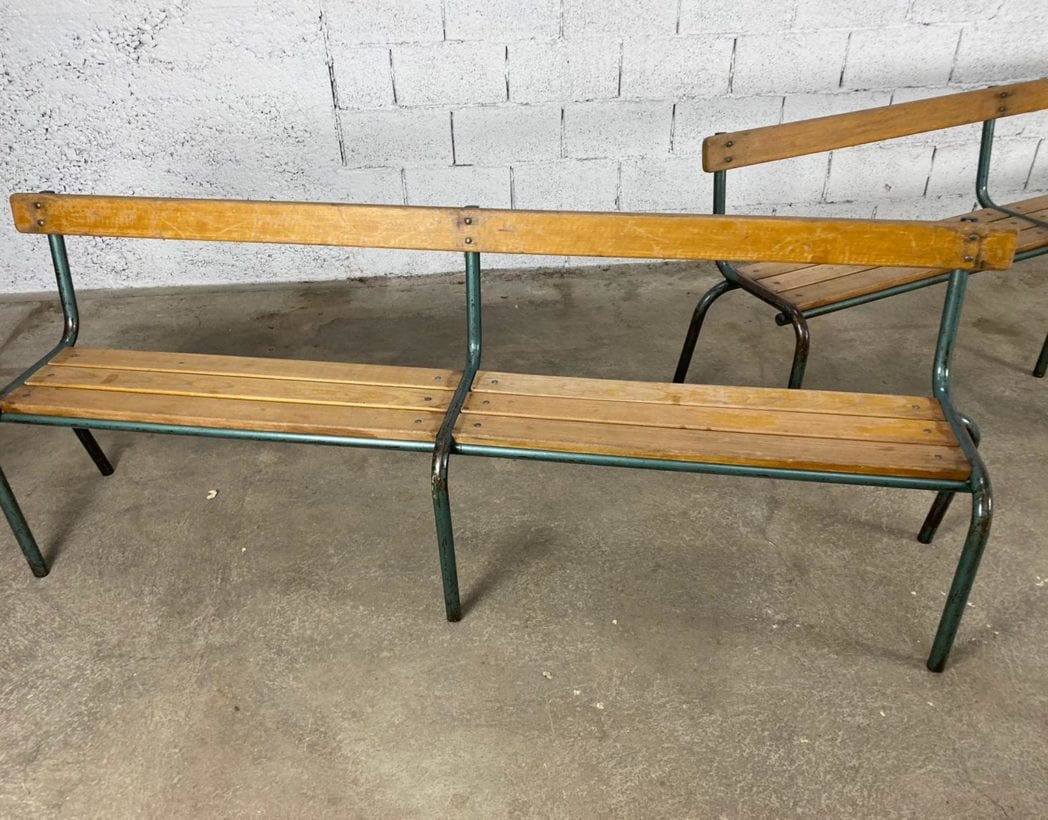 ancien-banc-ecole-dossier-bois-metal-patine-deco-vintage-retro-5francs-5