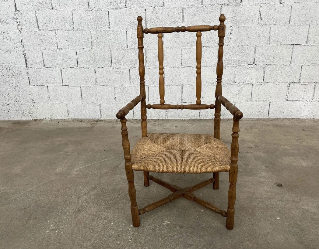 fauteuil-paille-bois-tourne-rustique-boheme-campagne-vintage-5francs-3