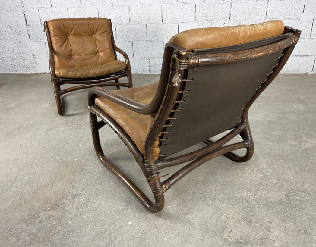 anciens-fauteuils-bambou-cuir-camel-cognac-vintage-annees70-5francs-6