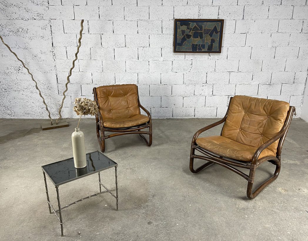 anciens-fauteuils-bambou-cuir-camel-cognac-vintage-annees70-5francs-8