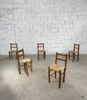 serie-6-anciennes-chaises-primitives-art-pop-annees1900-bois-chene-paille-chaises-ferme-rustique-vintage-5francs-2