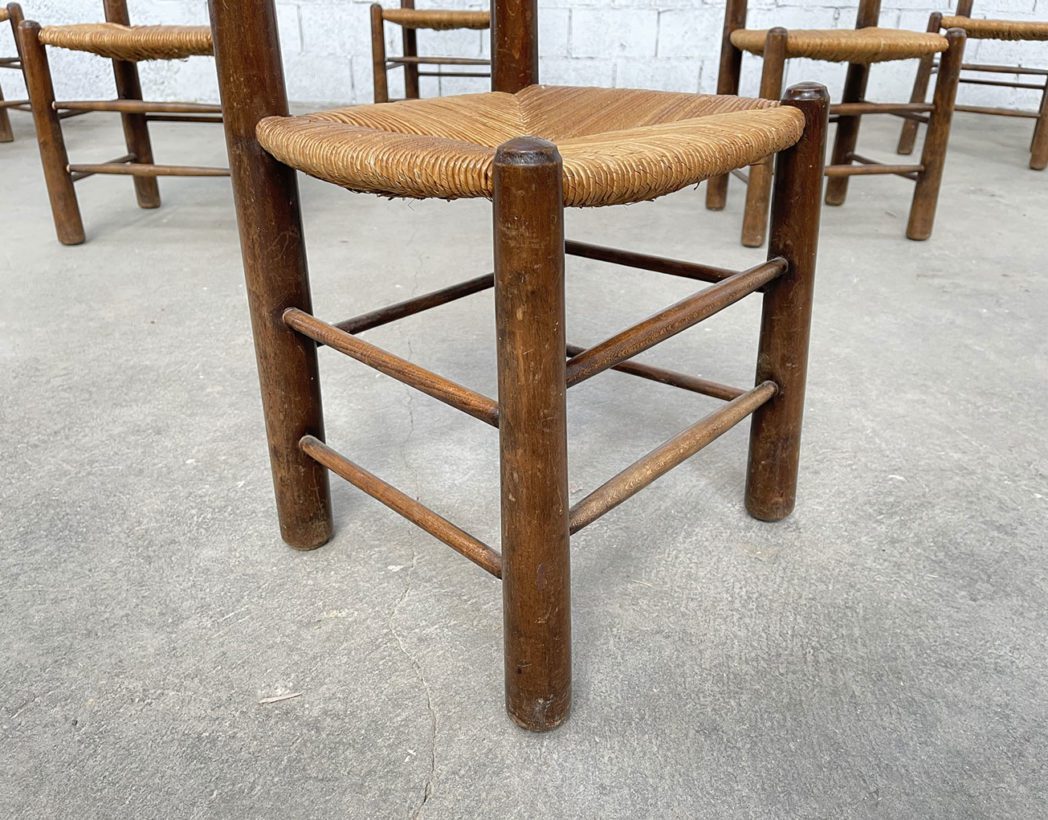 serie-six-anciennes-chaises-georges-robert-chene-paille-style-brutaliste-vintage-5francs-8
