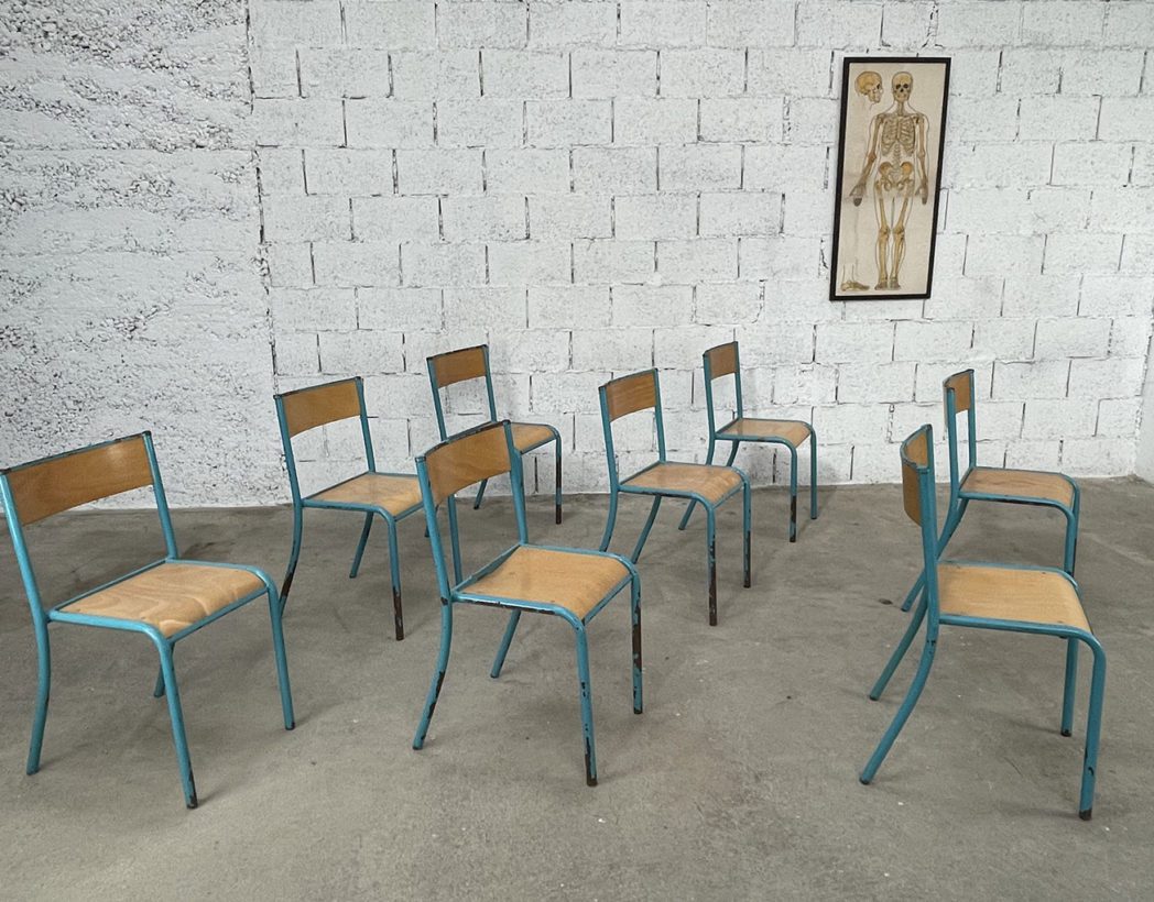 anciennes-chaises-ecole-stella-mullca-metal-bois-tubulaire-patine-bleu-electrique-deco-vintage-retro-5francs-8