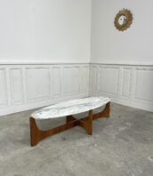 belle table basse marbre bois vintage hugues poignant 5Francs 1 172x198 - Table basse en palissandre et marbre