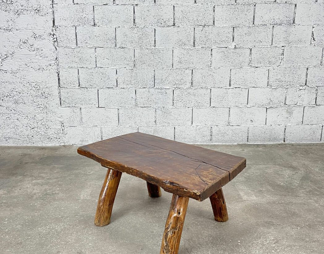 Paire De Tables Basses Rondes En Pin Design Années 70 - Style Perriand/Daumiller - Occasion