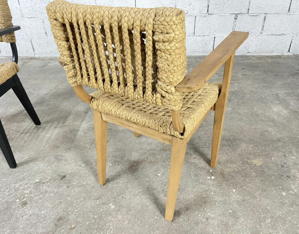 set-trois-fauteuils-design-audoux-minet-pour-vibo-epais-cordage-chanvre-tressee-vintage-5francs-6