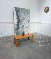 table basse vintage esprit perriand pin 5Francs 2 172x198 - Table basse rectangulaire en pin années 1970