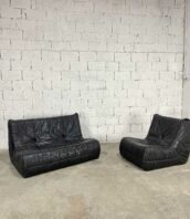 Ensemble cuir ligne roset canape vintage annees70 5Francs 3 172x198 - Ensemble canapé et chauffeuse années 70 Ligne Roset