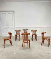 chaises bois sixties mobilier vintage bistrot 5francs hirondelle 1 172x198 - Série de chaises style Thonet avec bois courbé