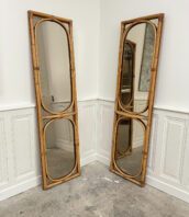 grands miroirs rotin vintage 1970 5francs 5 172x198 - Grands miroirs en rotin des années 70