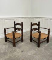 fauteuil bas paille dudouyt fauteuil cheminee vintage 5FRANCS 1 172x198 - Paire de fauteuils bas Charles Dudouyt