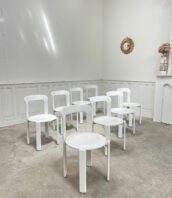 chaises bruno rey vintage blanc casse 80 5Francs 2 172x198 - Suite de chaises vintage Bruno Rey pour Dietiker