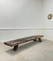 banc vintage rustique bois 5francs 172x198 - Table basse primitive | Grand modèle