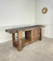 console etabli chene massif mobilier vintage 5francs 1 172x198 - Etabli avec tiroirs à poignées coquilles