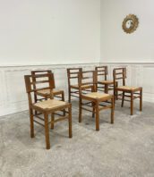 chaises pierre cruege vintage bois mobilier ancien 5Francs 1 172x198 - Série de 6 chaises Pierre Cruege