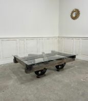 belle table basse vintage chariot mine 1900 zola 5Francs 1 172x198 - Table basse chariot mineur 1900